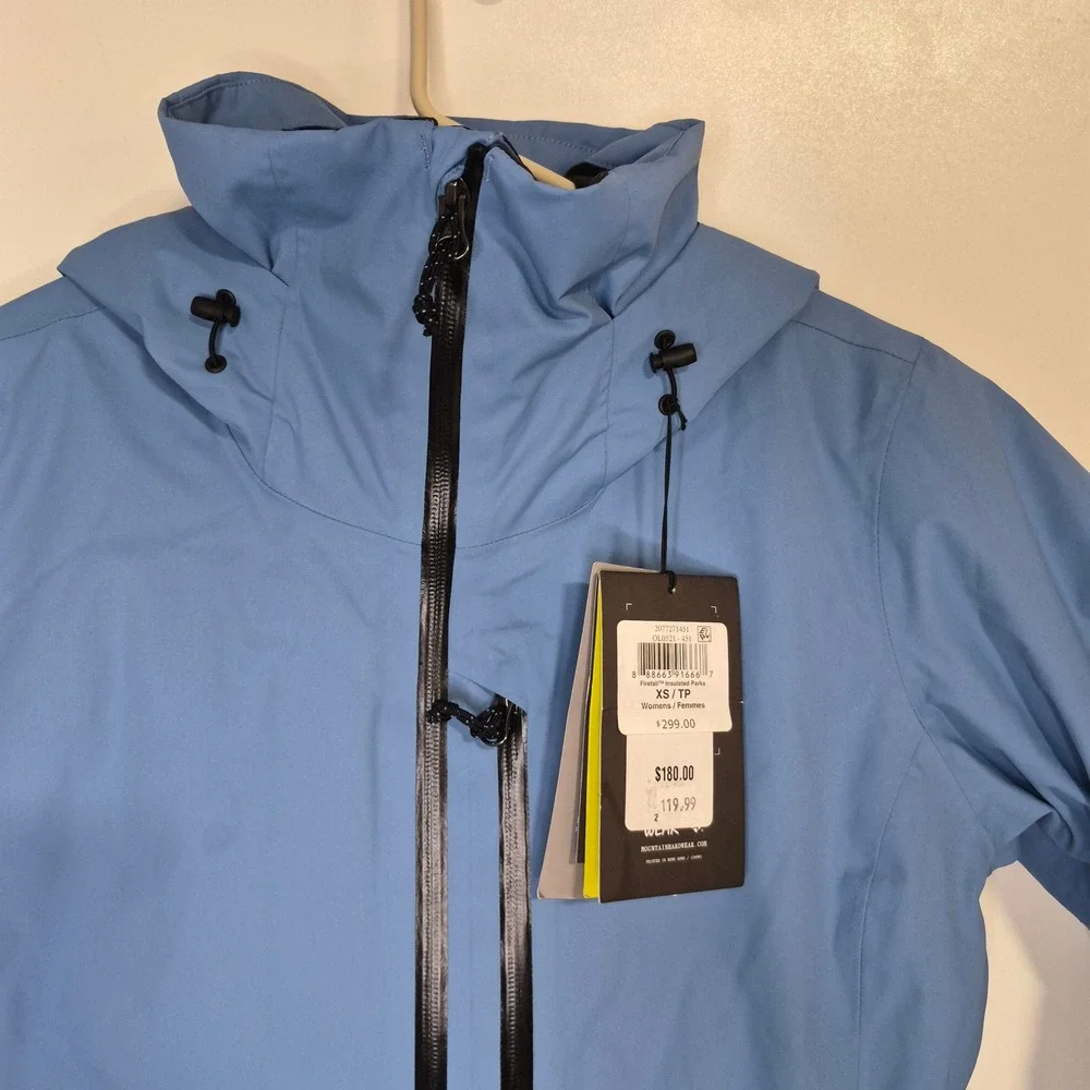 Mountain Hardwear Firefall Insulated Parka Womens S Blue Dry.Q Waterproof Jacket